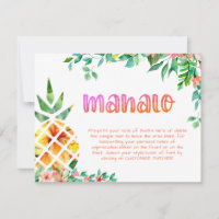 Tropical Pineapple Floral MAHALO