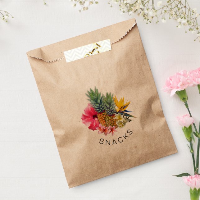 Tropical Pineapple Floral Snack Favour Favour Bag (Sealed)