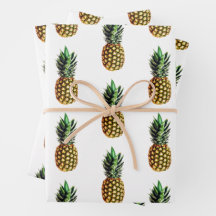 Tropical pineapple fruit photo pattern Christmas
