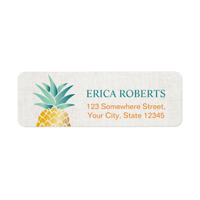Tropical Pineapple Hawaiian Classy Linen (Front)