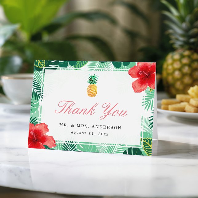 Tropical Pineapple Hibiscus Leaves Thank You (Creator Uploaded)