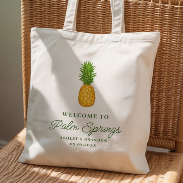 Tropical Pineapple Hotel Wedding Welcome Tote Bag (Creator Uploaded)