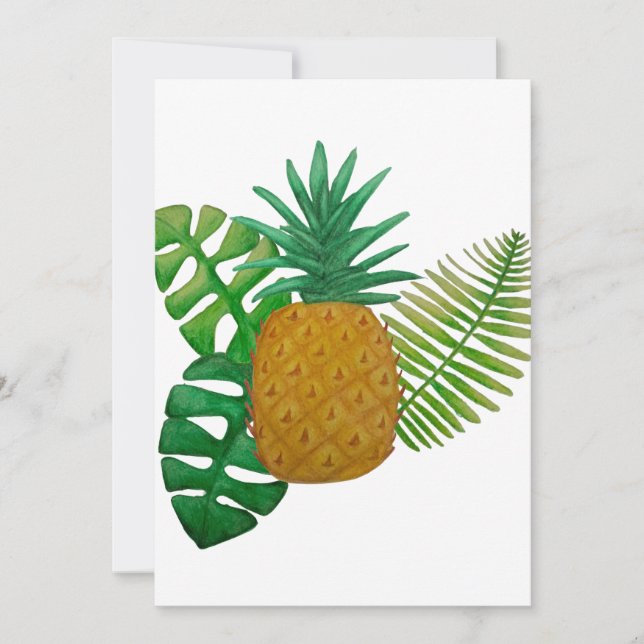 Tropical pineapple invitation (Front)