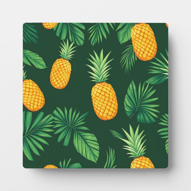 Tropical Pineapple Leaves Pattern Plaque (Front)