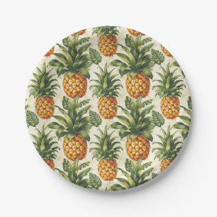 Tropical Pineapple Paper Plates Party Tableware