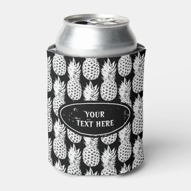 Tropical pineapple pattern custom can coolers (Can Front)