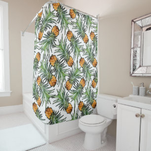 Tropical Pineapple Pattern on White