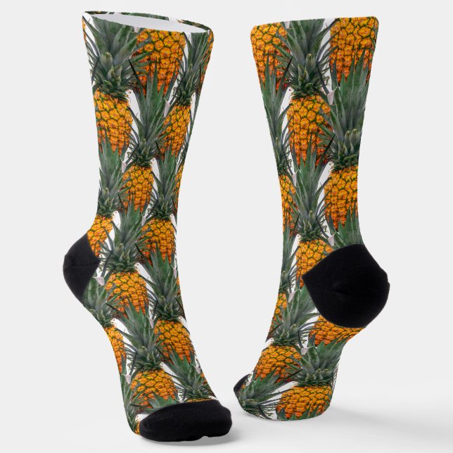 Tropical Pineapple Pattern  Socks (Angled)