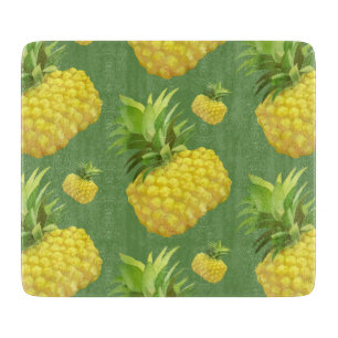 Tropical Pineapple Pattern: Summer Fruit Art Cutting Board