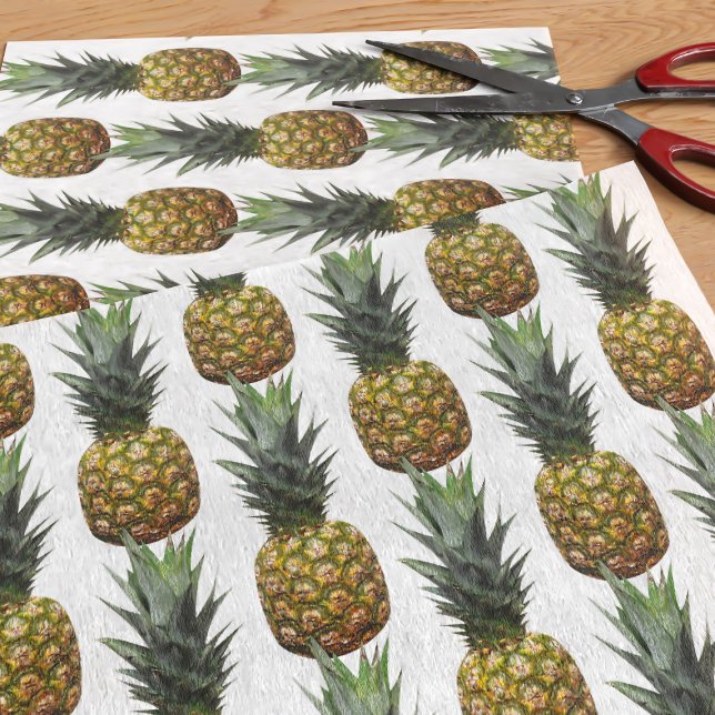 Tropical Pineapple Pattern Summer White Tissue Paper (🍍 Great for summer gifts and crafting 🍍)