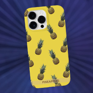 Tropical Pineapple Pattern Yellow Personalized iPhone 16 Pro Max Case