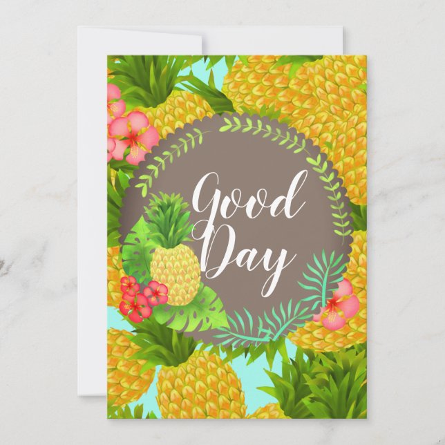 Tropical Pineapple. Personalized.  Invitation (Front)