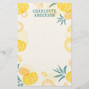 Tropical Pineapple Personalized Stationery