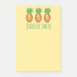 Tropical Pineapple Pineapples Personalized Post It Post-it Notes