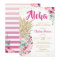 Tropical Pineapple Pink Gold Floral Baby Shower