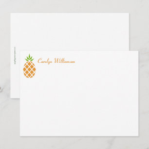 Tropical Pineapple Simple Chic Custom Name Fruit Card