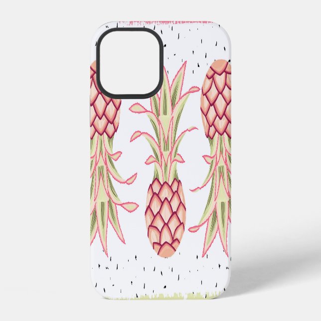 Tropical Pineapple Summer Seamless Print iPhone Case (Back)