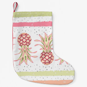 Tropical Pineapple Summer Seamless Print Small Christmas Stocking