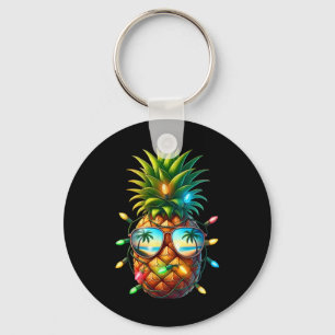 Tropical Pineapple Sungl Christmas Lights Xmas In  Keychain