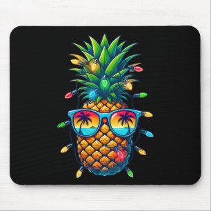 Tropical Pineapple Sungl Christmas Lights Xmas In Mouse Pad