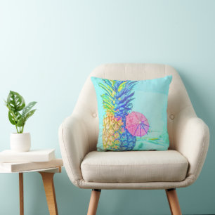 Tropical Pineapple Throw Pillow