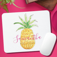 Tropical Pineapple Watercolor Name Monogram