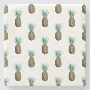 Tropical Pineapple Watercolor Stone Coaster
