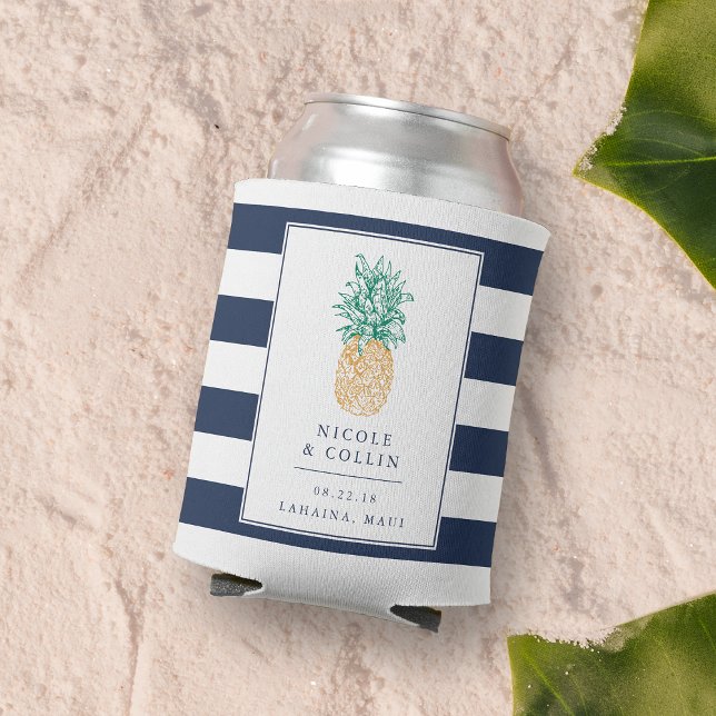 Tropical Pineapple Wedding Favour Can Cooler (Creator Uploaded)