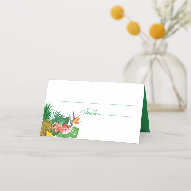 Tropical Pineapple Wedding Place Card (Front)