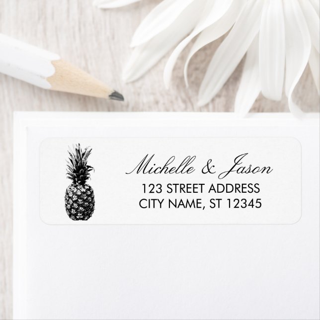 Tropical Pineapple Wedding Return Address (Insitu)