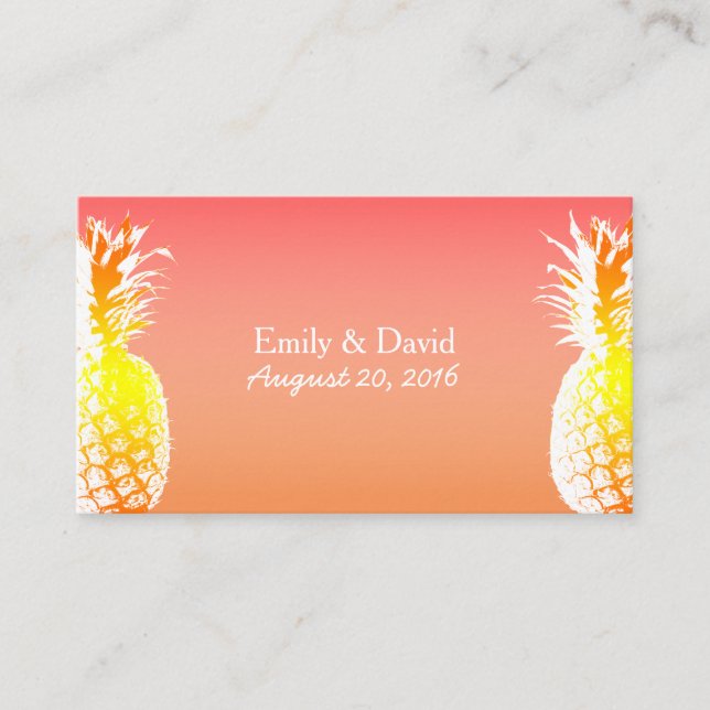 Tropical Pineapple Wedding Website Insert (Front)