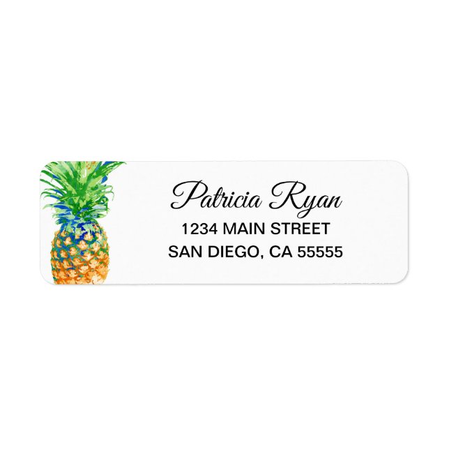 Tropical Pineapple White Return Address (Front)