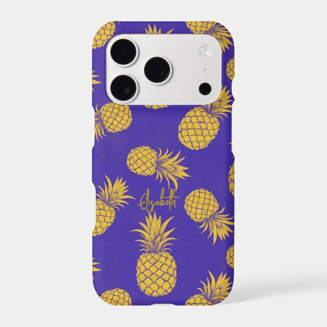 Tropical Pineapple with Name – Watercolor Style (Back)