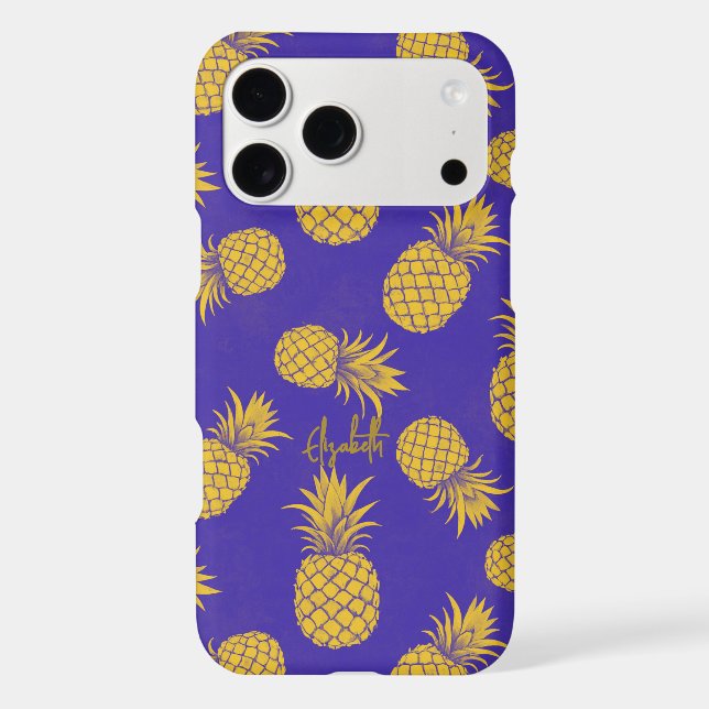 Tropical Pineapple with Name – Watercolor Style (Back)
