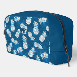 Tropical Pineapple with Name – Watercolor Style Dopp Kit