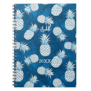 Tropical Pineapple with Name – Watercolor Style Notebook