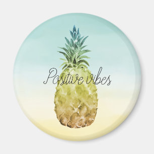 Tropical Pineapple Yellow Mint Ombre personalized Magnet