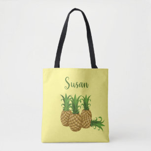 Tropical Pineapple Yellow Tote Bag