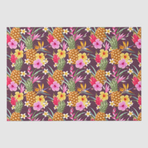 Tropical Pineapples And Flower  Tissue Paper