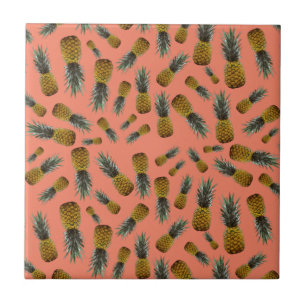 Tropical Pineapples Ceramic Tile