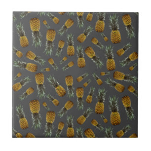 Tropical Pineapples Ceramic Tile