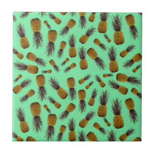 Tropical Pineapples Ceramic Tile