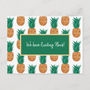 Tropical Pineapples, Customizable Text Postcard