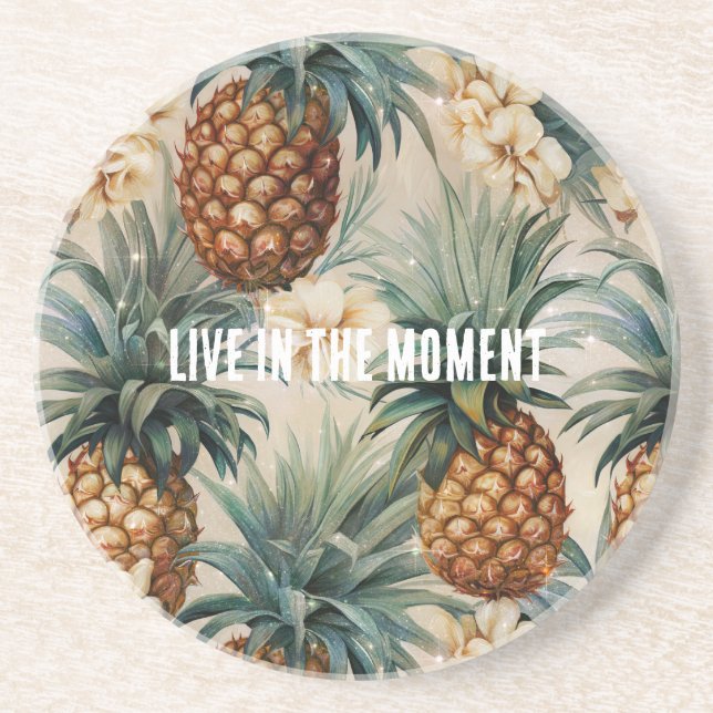 Tropical Pineapples Floral Coaster (Front)
