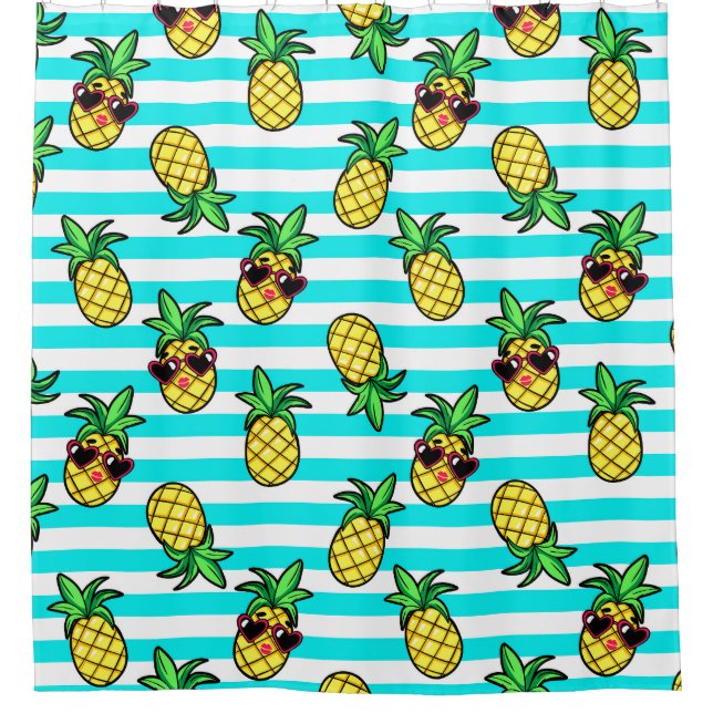Tropical Pineapples: Retro Sunglasses Pattern. (Front)