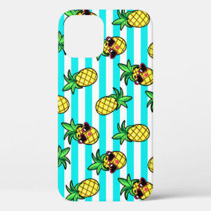 Tropical Pineapples: Retro Sunglasses Pattern. iPhone 12 Case