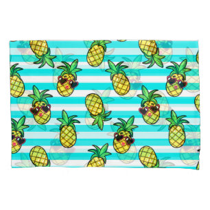 Tropical Pineapples: Retro Sunglasses Pattern. Pillowcase
