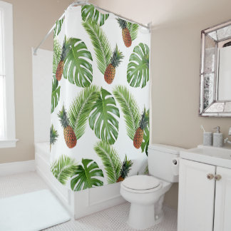 Tropical Pineapples Shower Curtain
