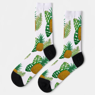 Tropical pineapples socks