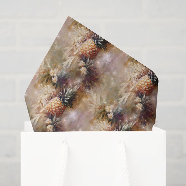 Tropical Pineapples Sparkle Birthday Tissue Paper (Gift Bag)